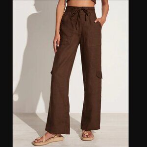Faithfull the Brand Relais Pants - Brown Linen Cargo